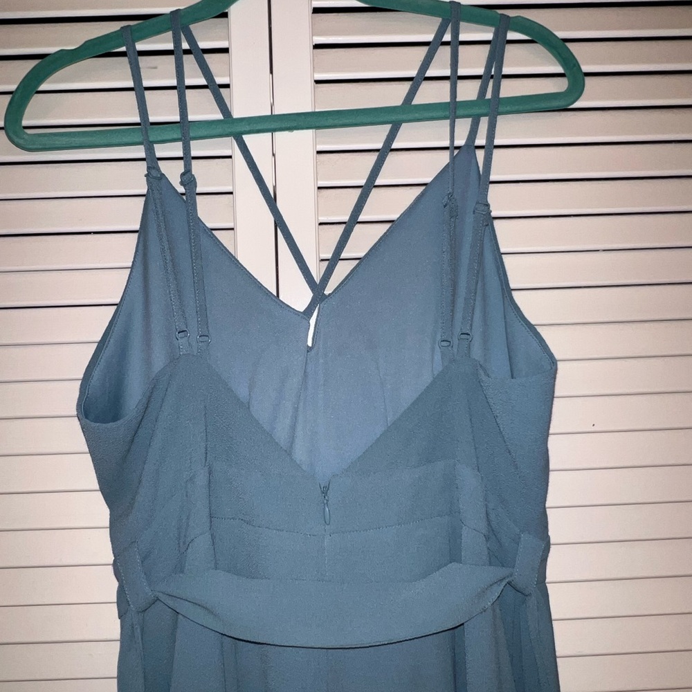 Very J Medium Light Blue Sleeveless Jumpsuit - Picture 4 of 5